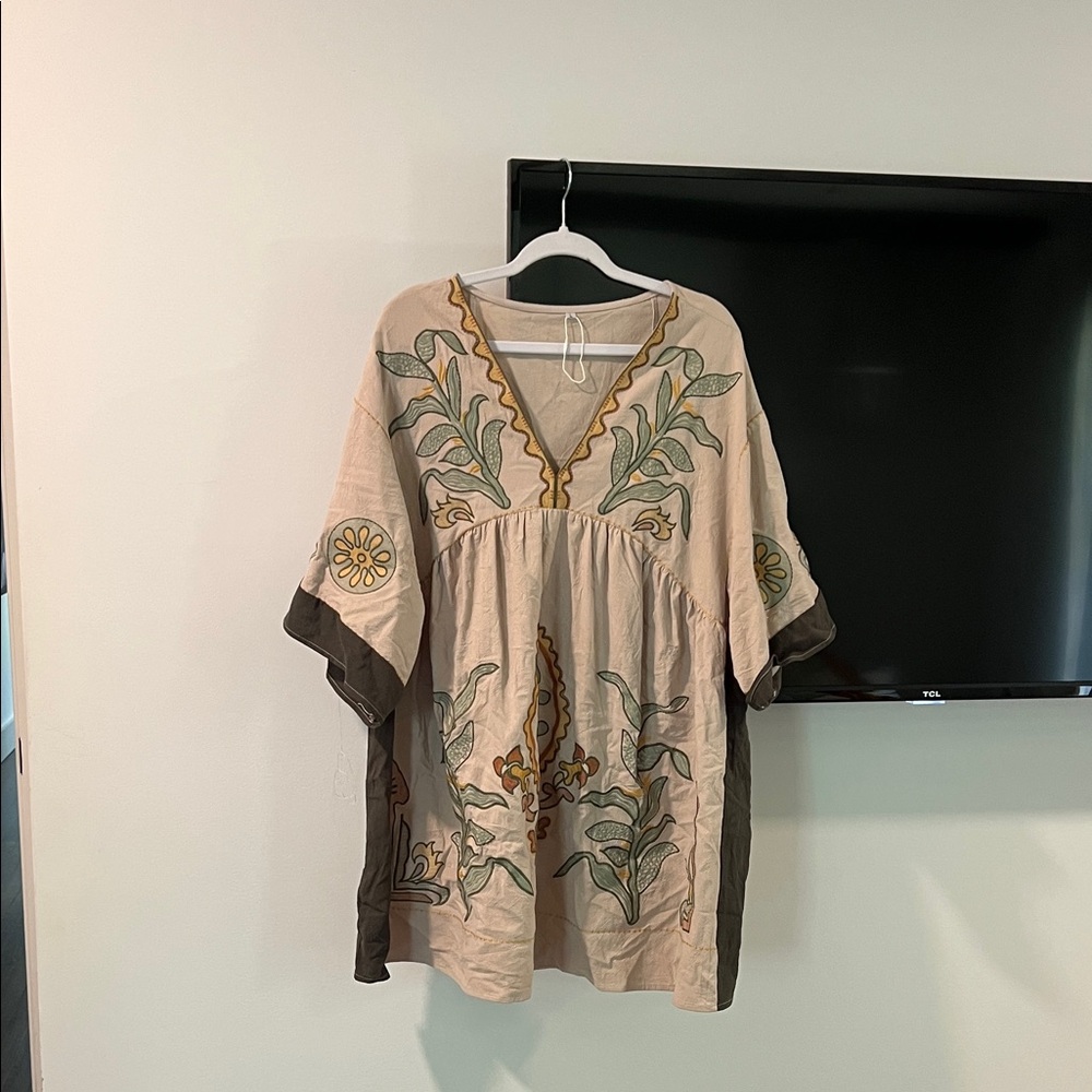 Bohemian Embroidered Tunic Dress